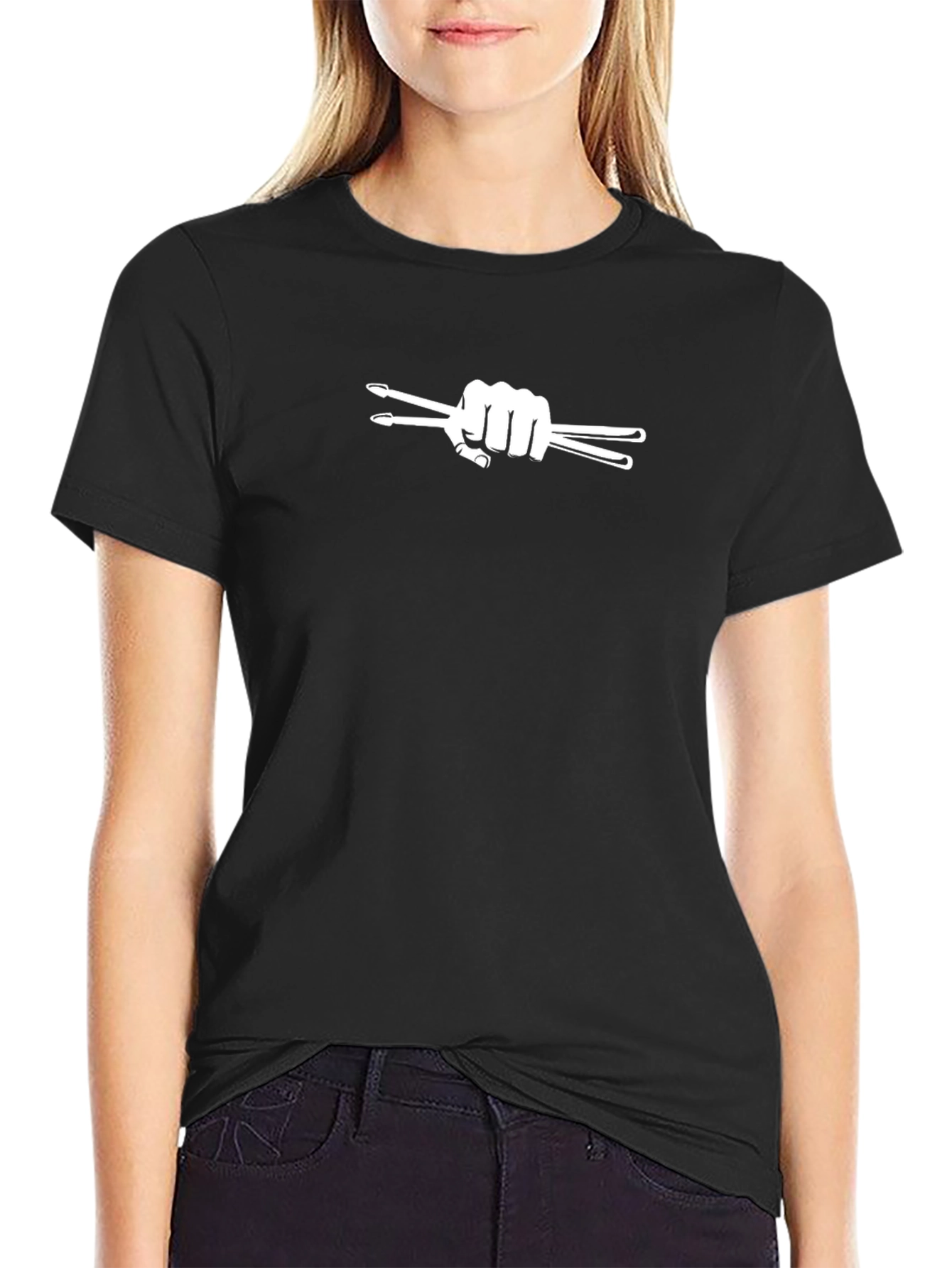 Drummers Grip Graphic Tee - Black Cotton T-Shirt
