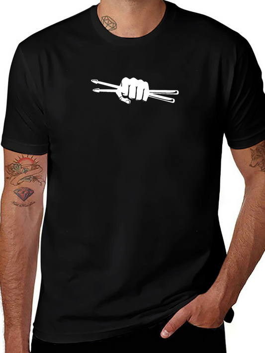 Drummers Grip Graphic Tee - Black Cotton T-Shirt