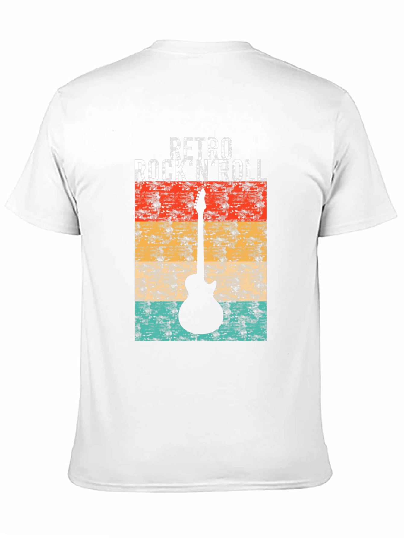 Retro Rock n Roll Guitar Graphic Tee - Black