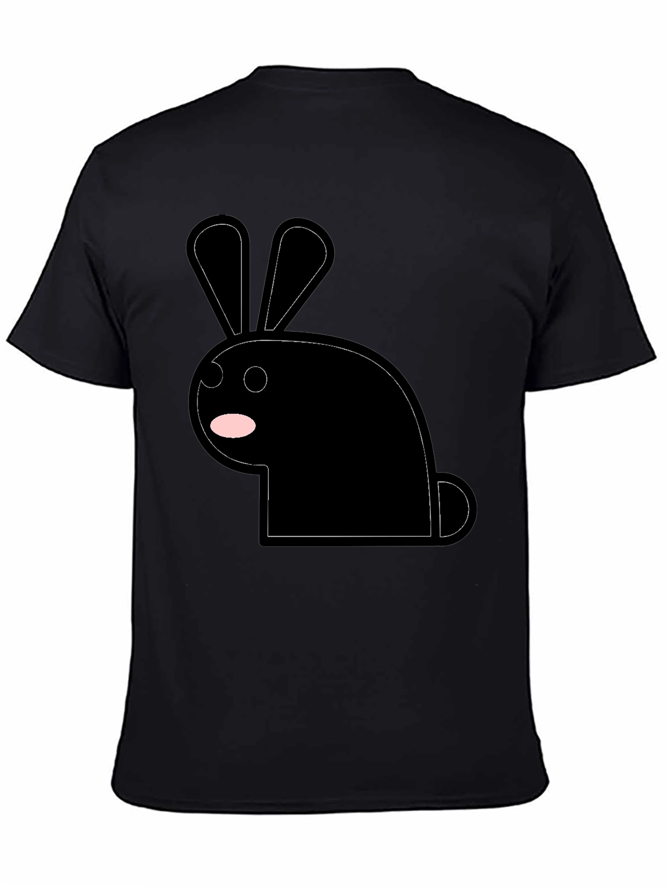 Black Bunny Graphic Tee - Minimalist Style