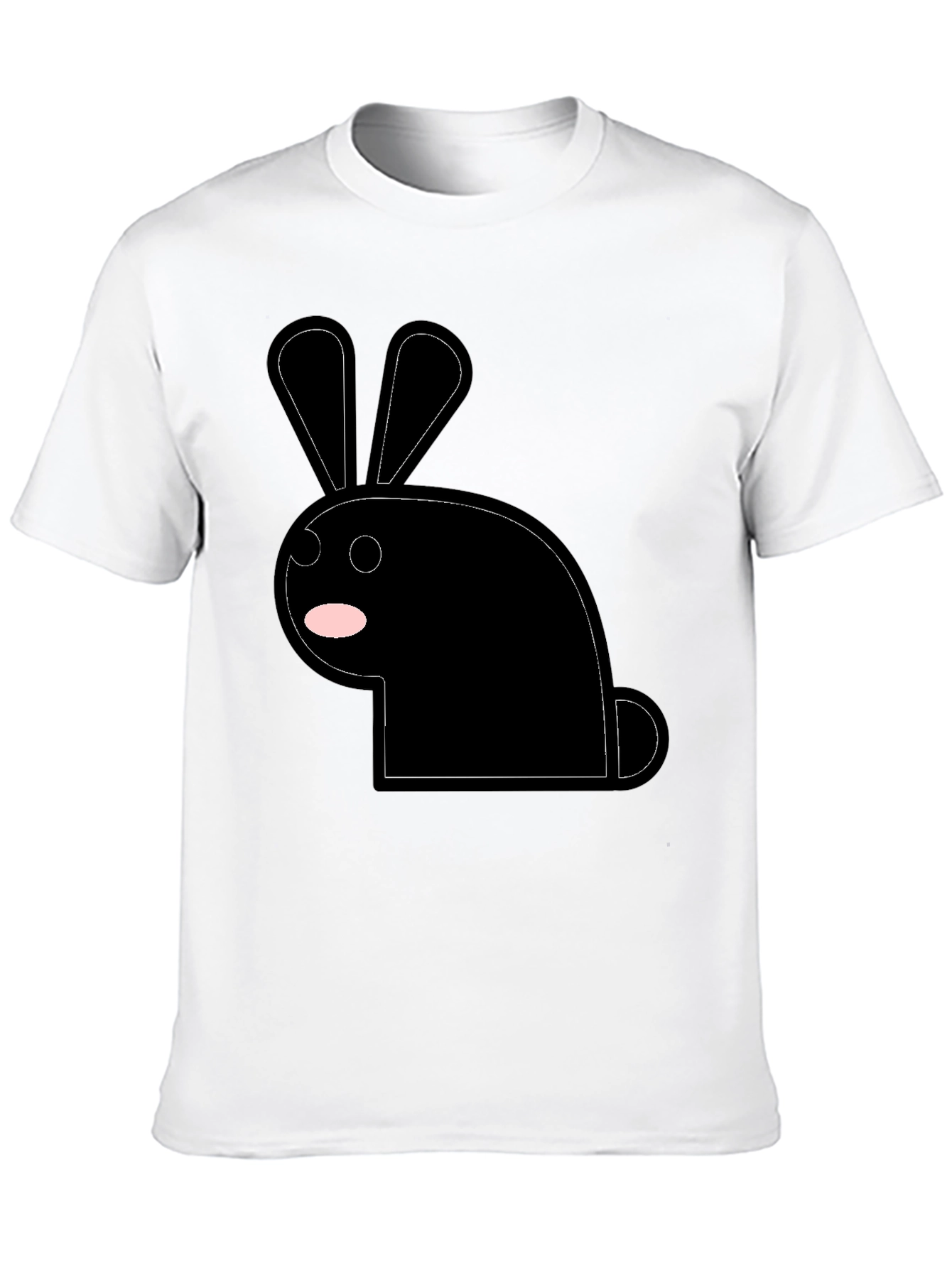 Black Bunny Graphic Tee - Minimalist Style