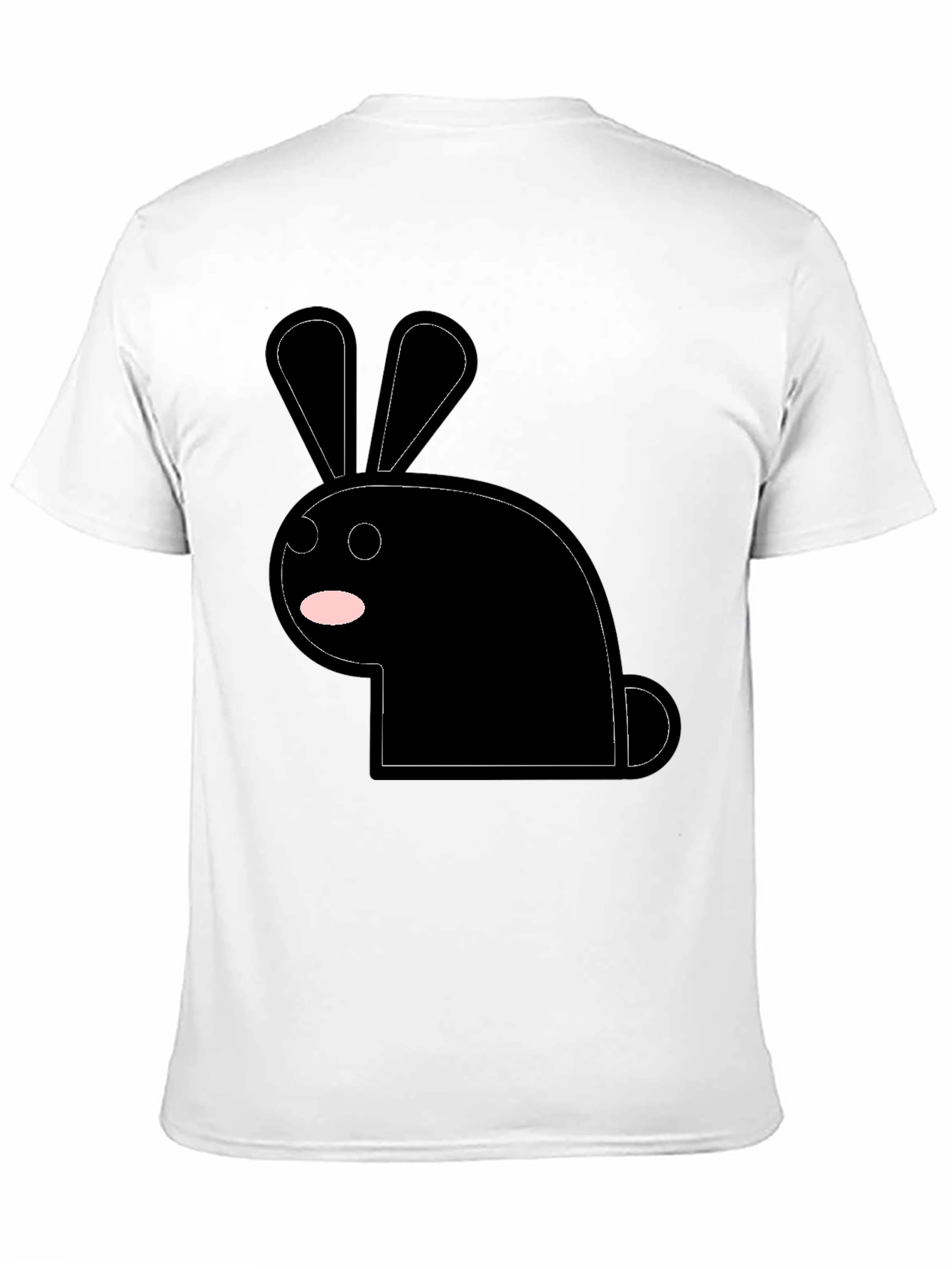 Black Bunny Graphic Tee - Minimalist Style
