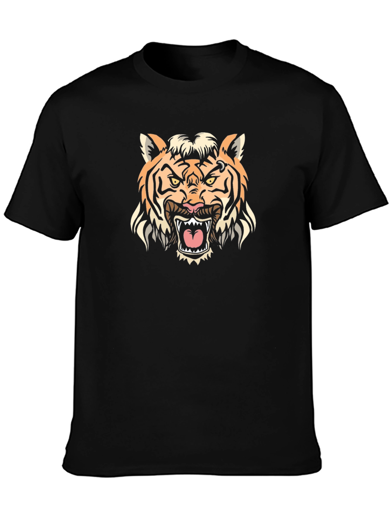 Tiger King Graphic Tee - Black Cotton Blend