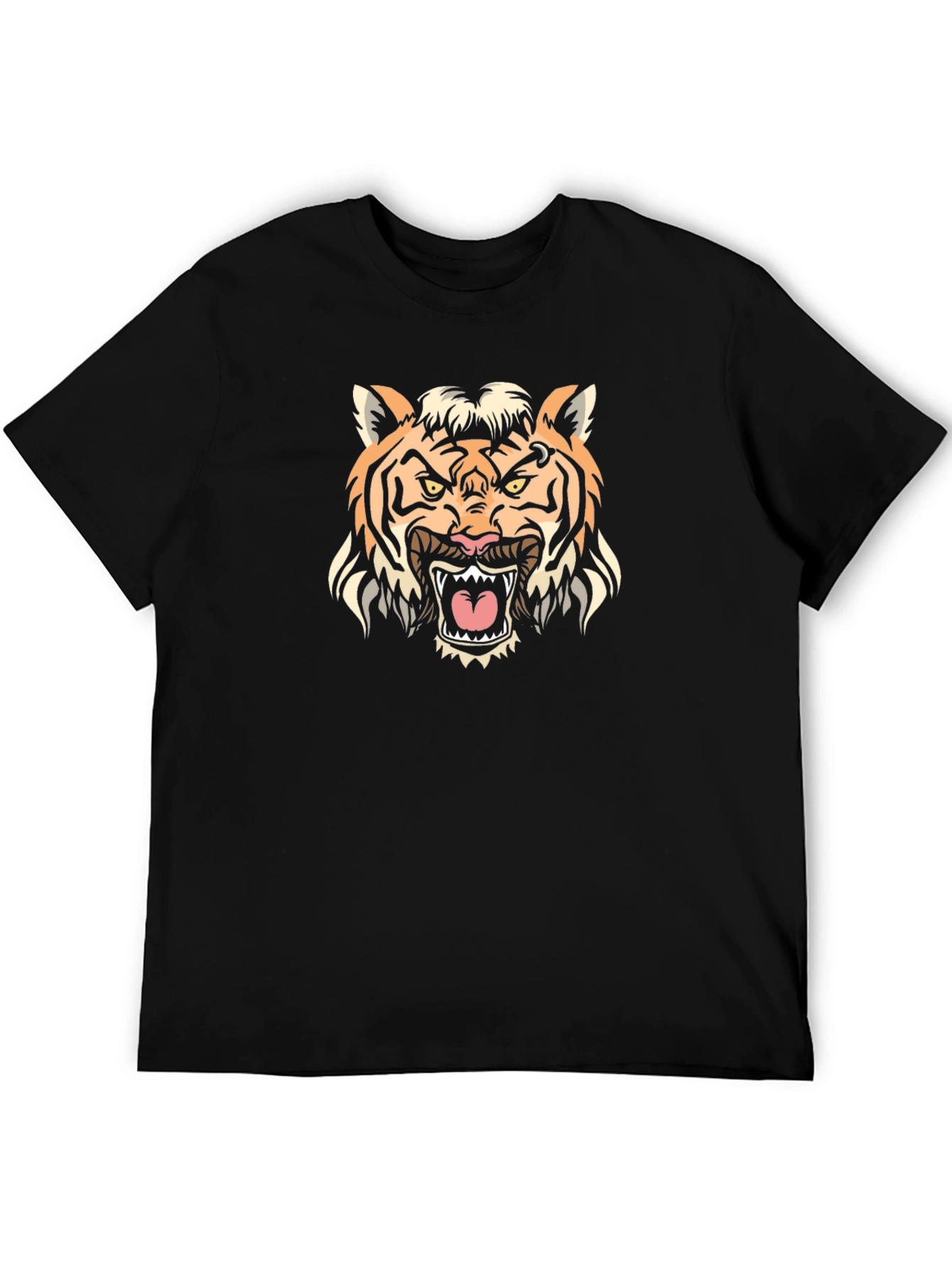 Tiger King Graphic Tee - Black Cotton Blend