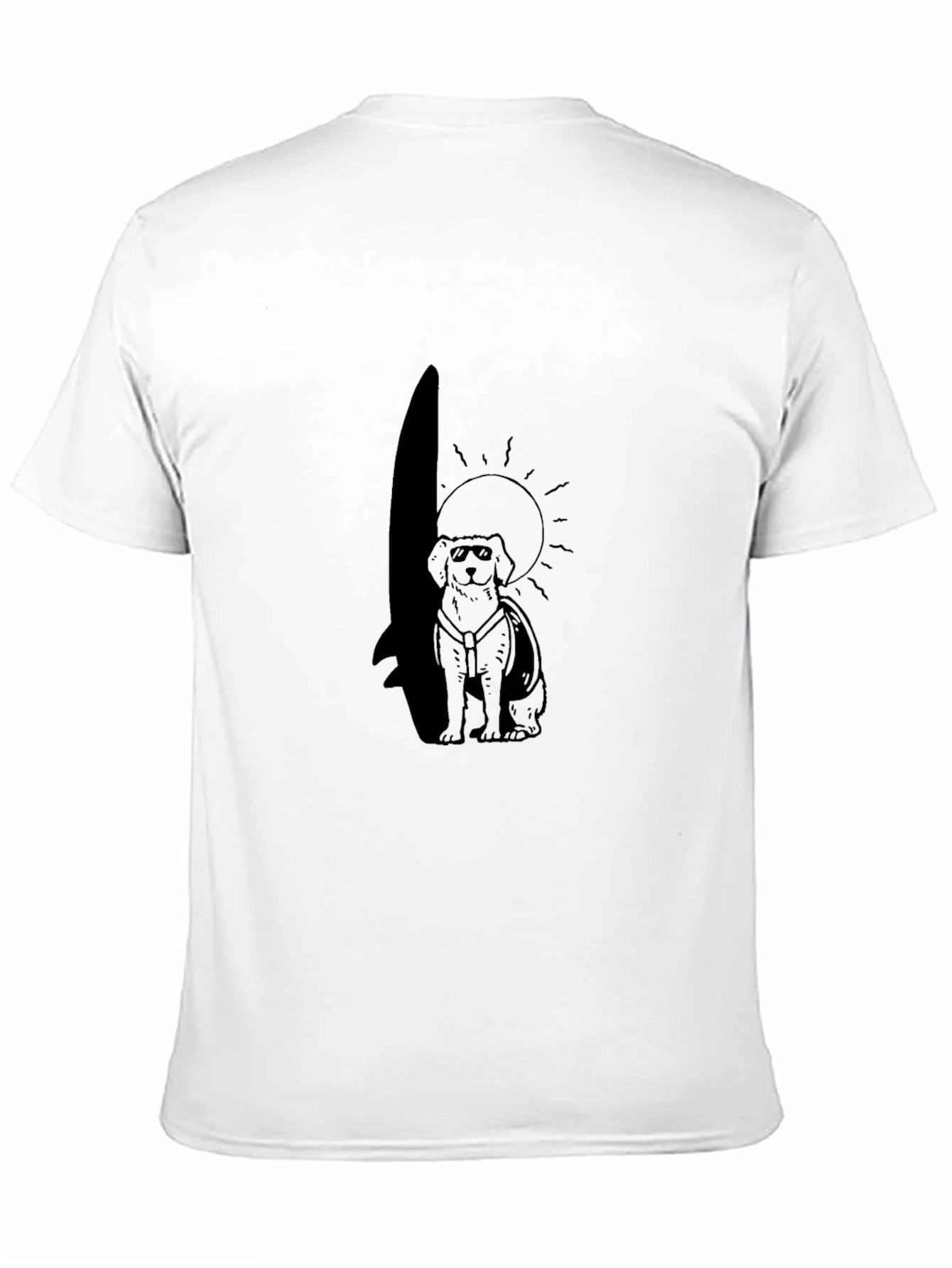 Cool Dog Surfer Black T-Shirt