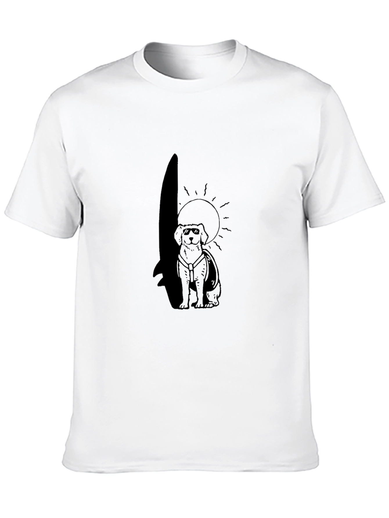 Cool Dog Surfer Black T-Shirt