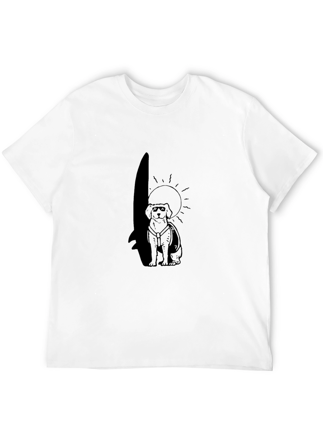 Cool Dog Surfer Black T-Shirt