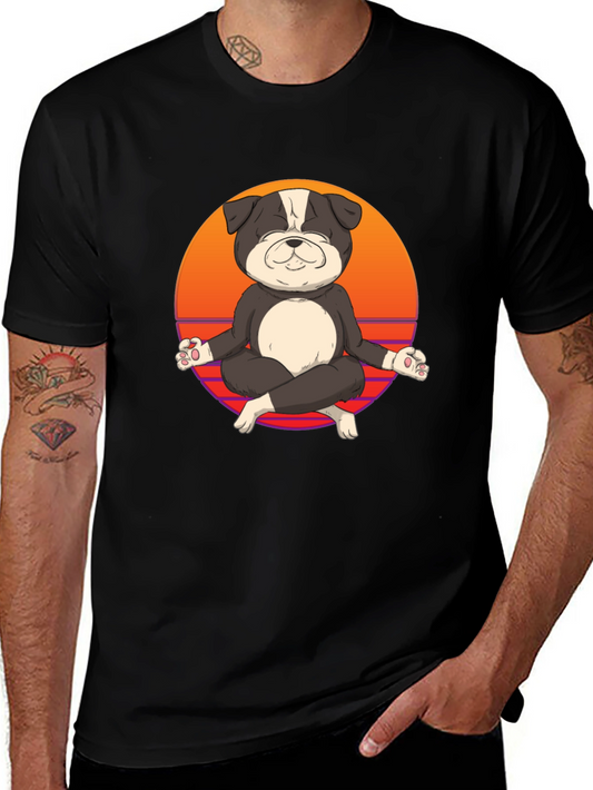 Zen Dog T-Shirt - Meditating Bulldog Tee