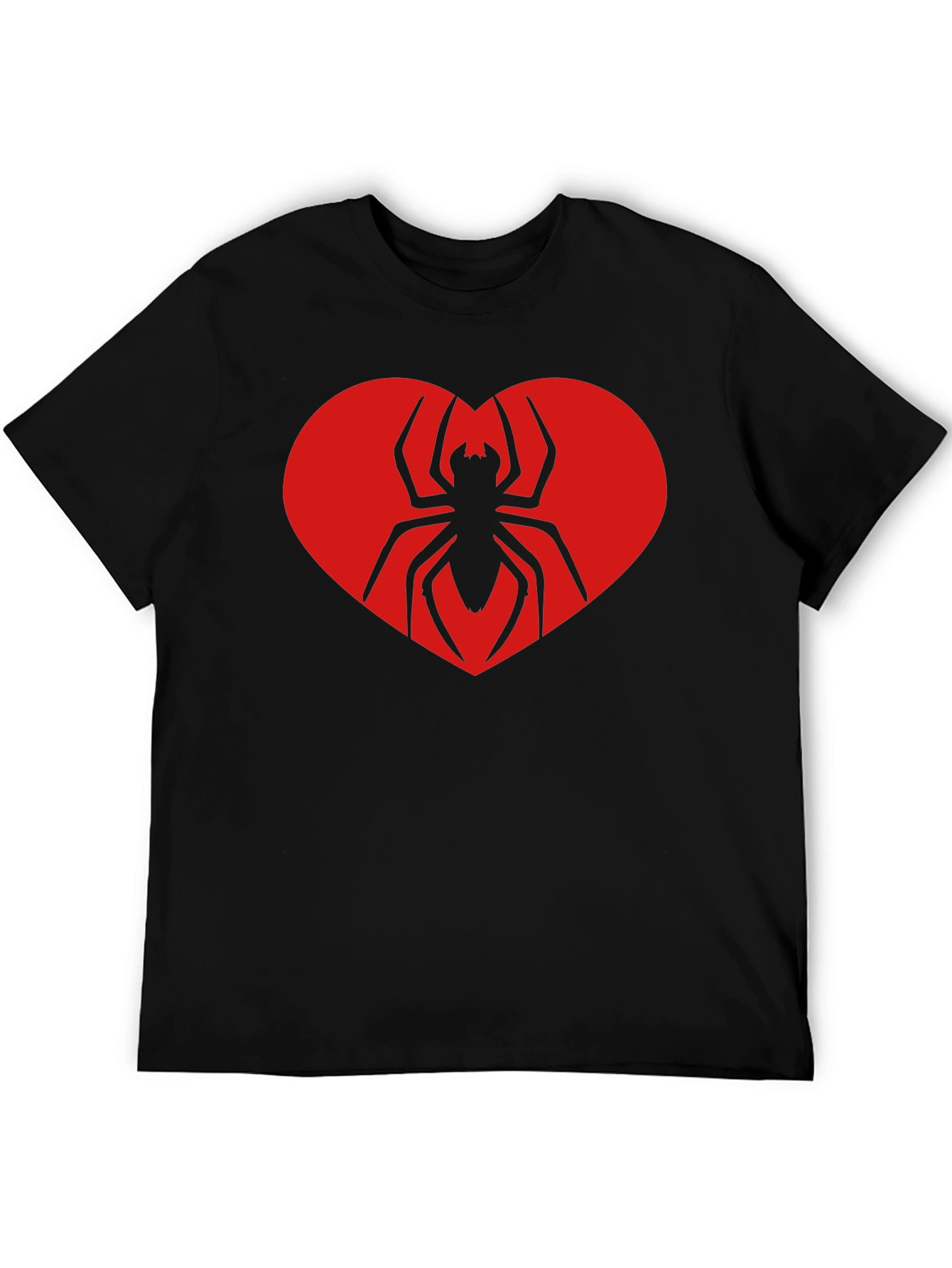 Spider Heart Graphic Tee - Black Cotton T-Shirt