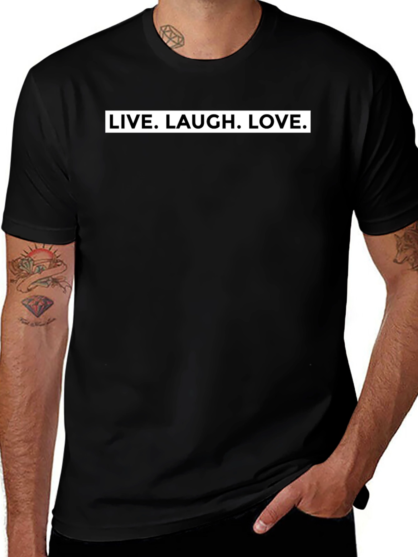 Live Laugh Love Graphic T-Shirt - Black