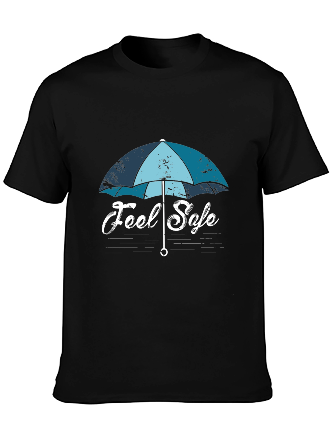 Feel Safe Umbrella Graphic T-Shirt - Black Cotton Tee