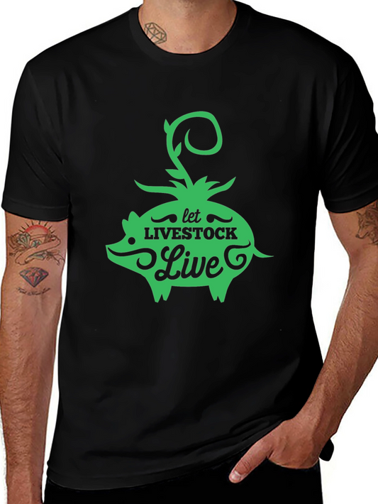 Let Livestock Live Pig Graphic Tee - Black