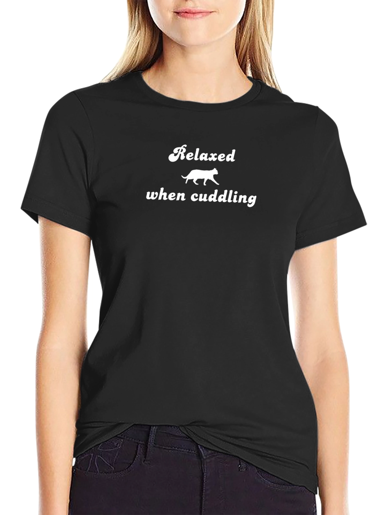 Relaxed When Cuddling Cat Graphic Tee