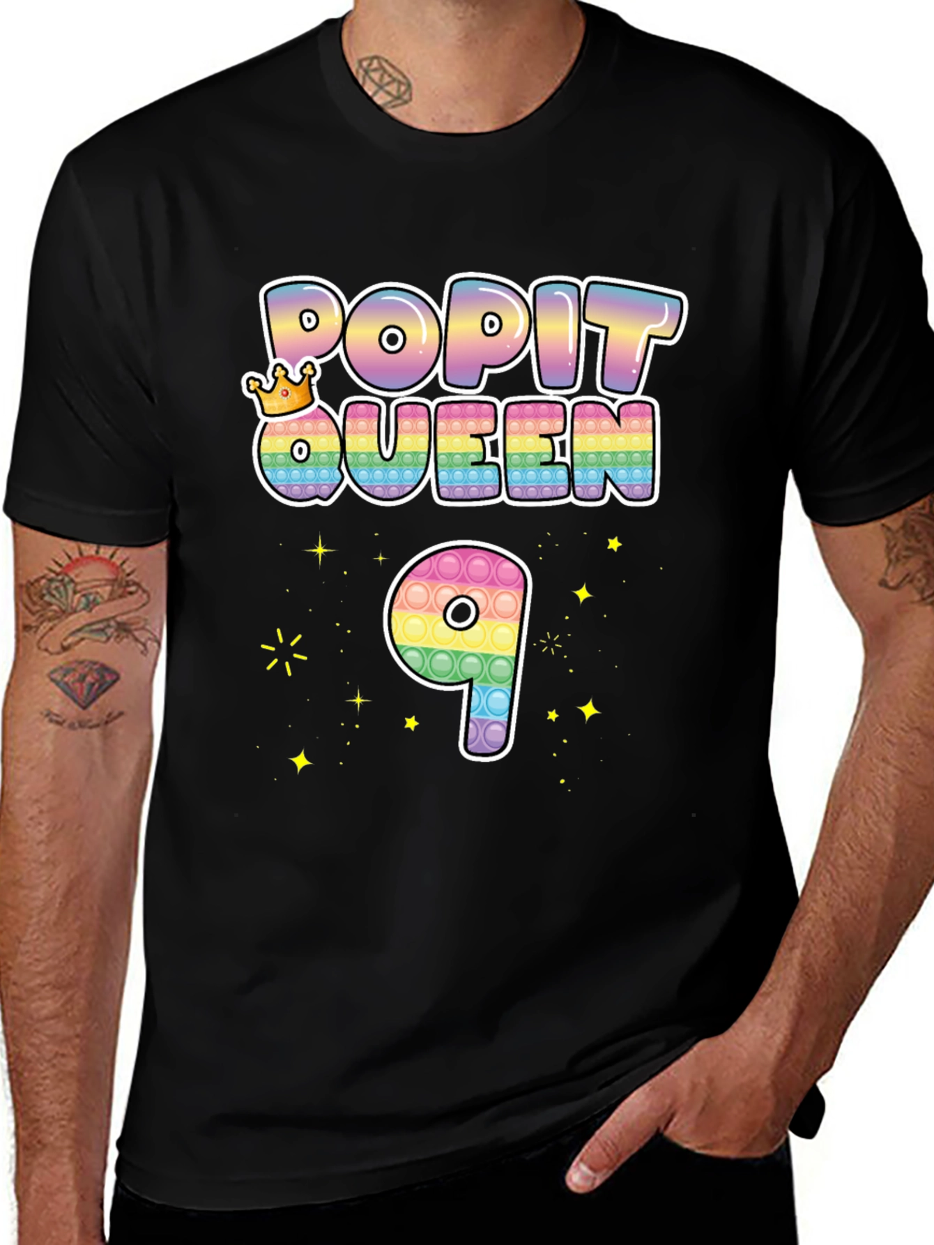 Pop It Queen 9th Birthday T-Shirt