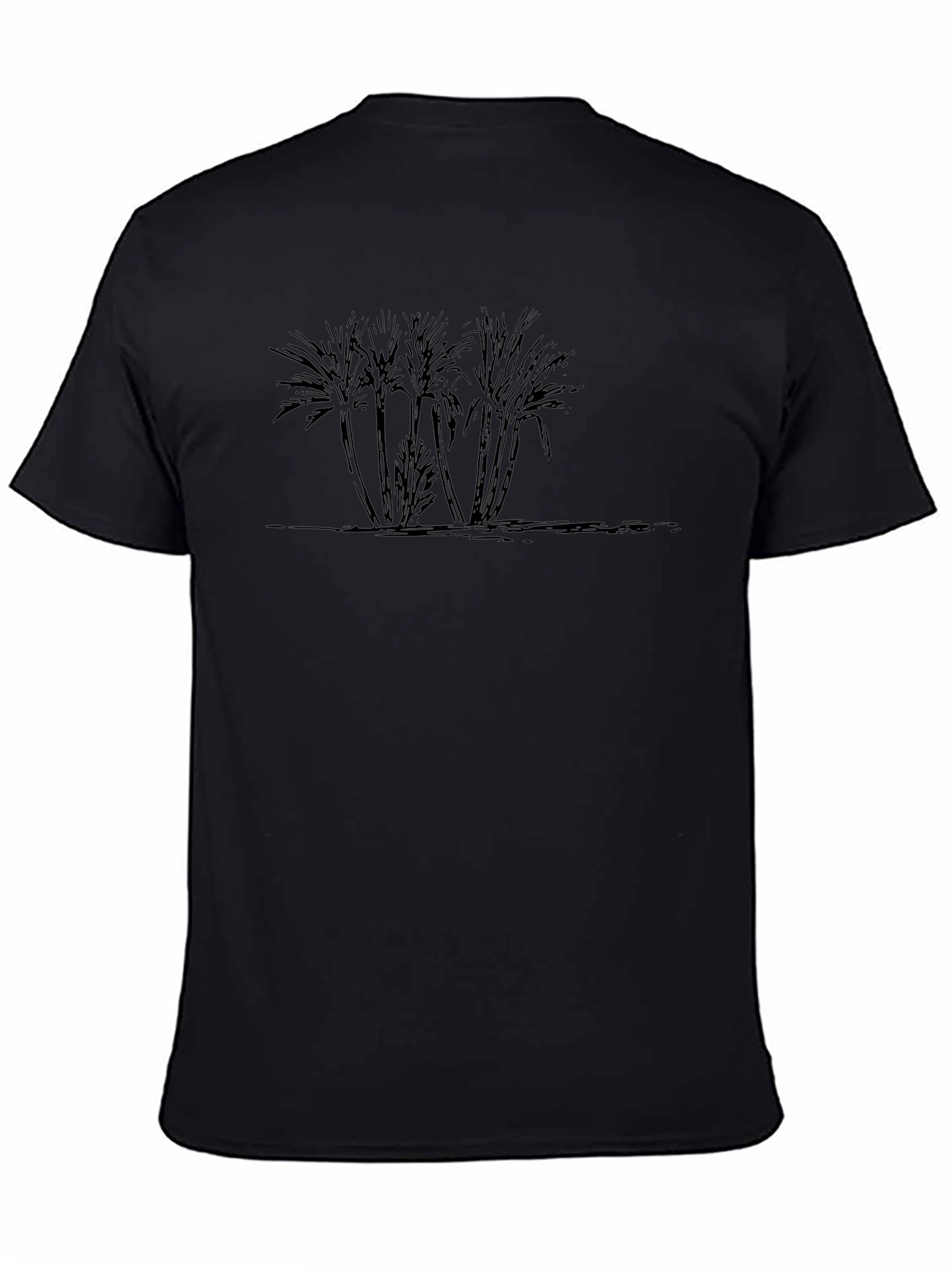 Palm Tree Graphic Print T-Shirt - Classic Black