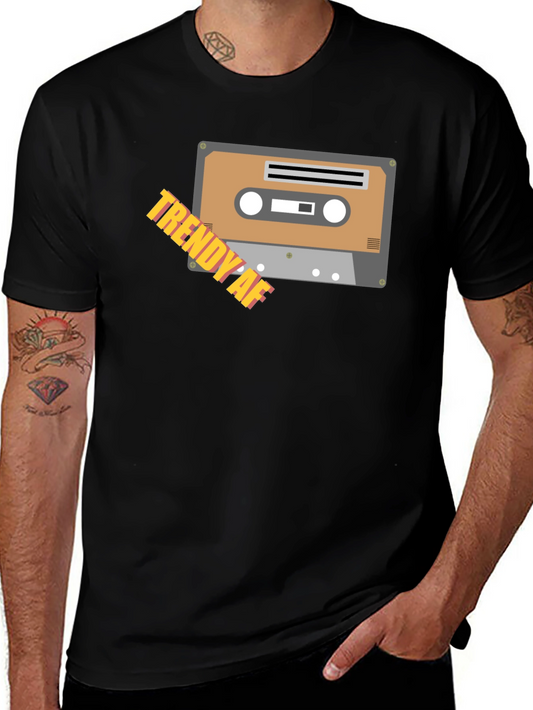Trendy AF Cassette Tape Graphic Black T-Shirt