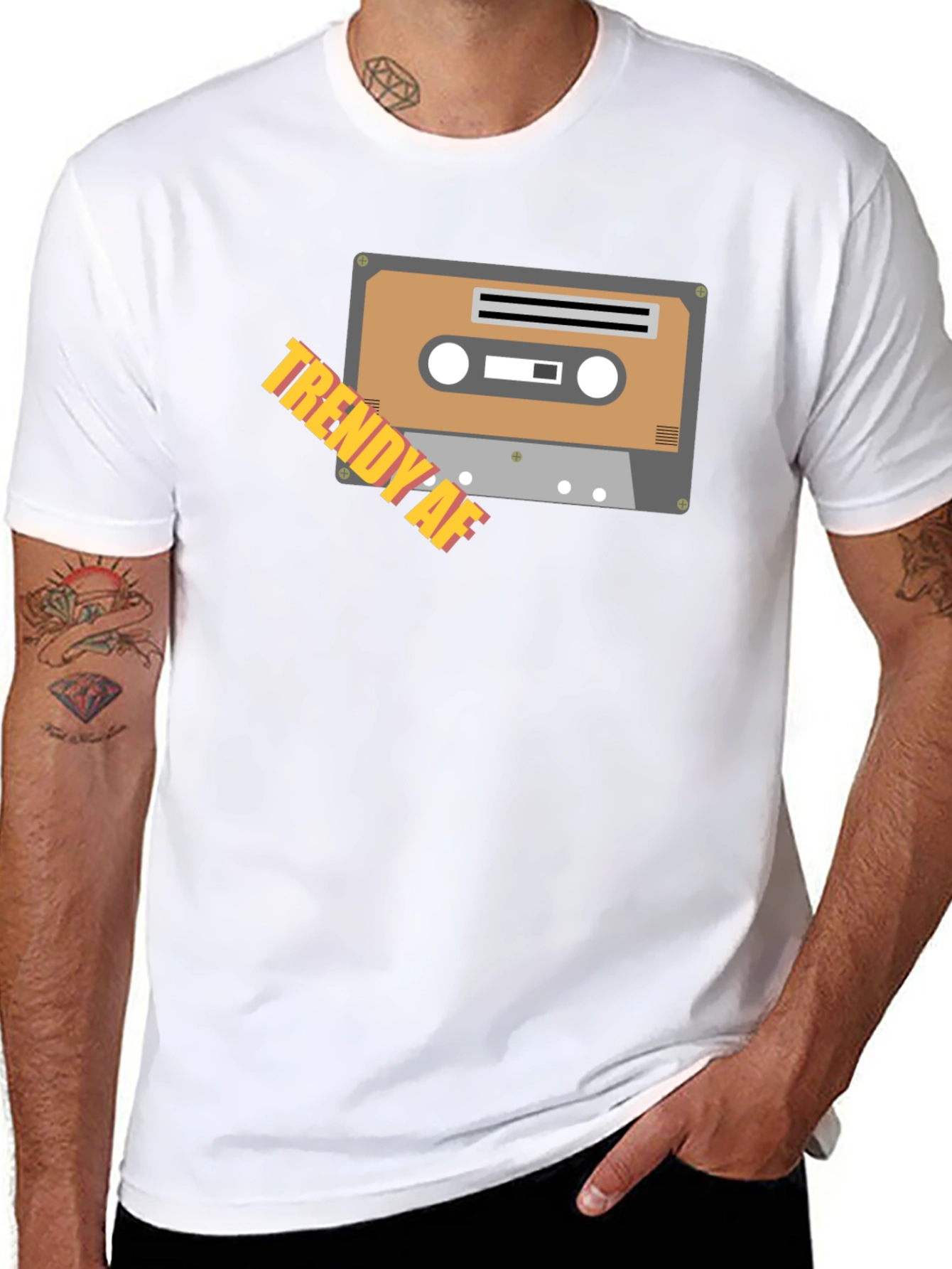 Trendy AF Cassette Tape Graphic Black T-Shirt