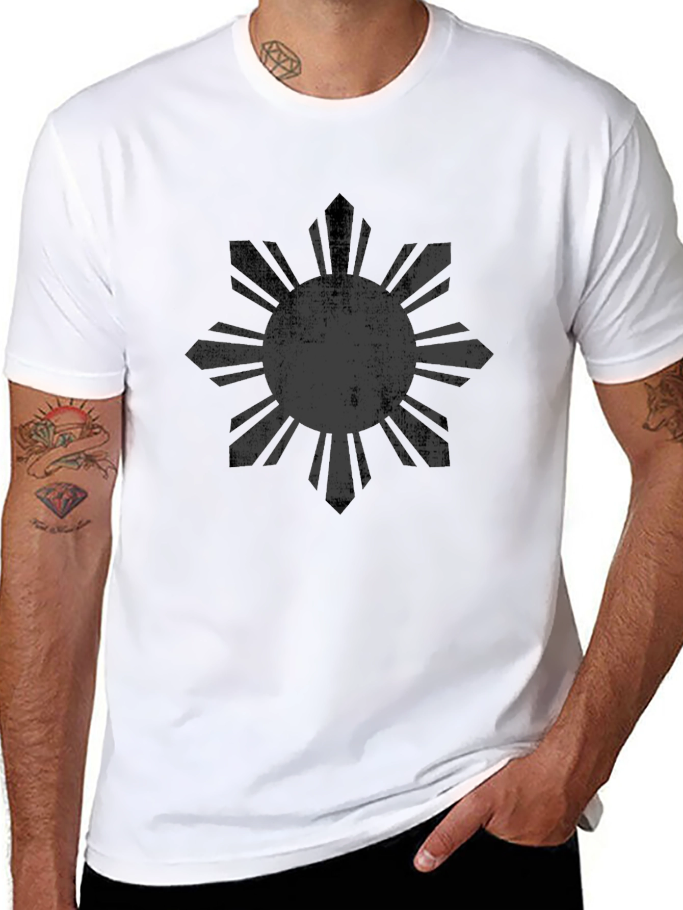 Filipino Sun T-Shirt - Distressed Design