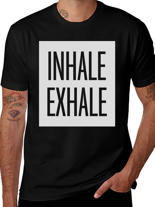 Inhale Exhale Graphic Print Black T-Shirt