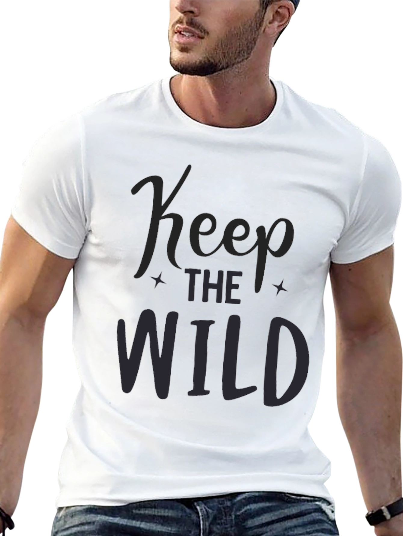 Keep the Wild Black Graphic Tee for Men