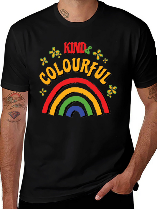 Kind & Colorful Rainbow Graphic T-Shirt