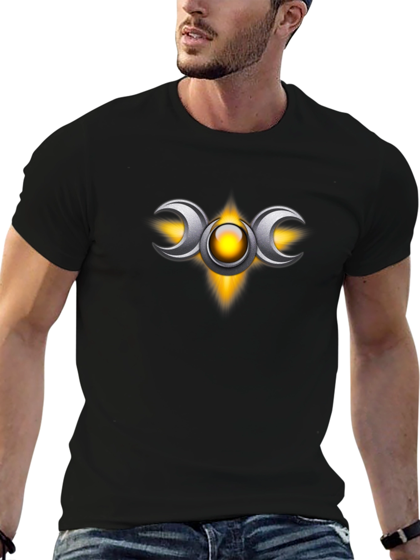 Triple Moon Goddess T-Shirt - Black