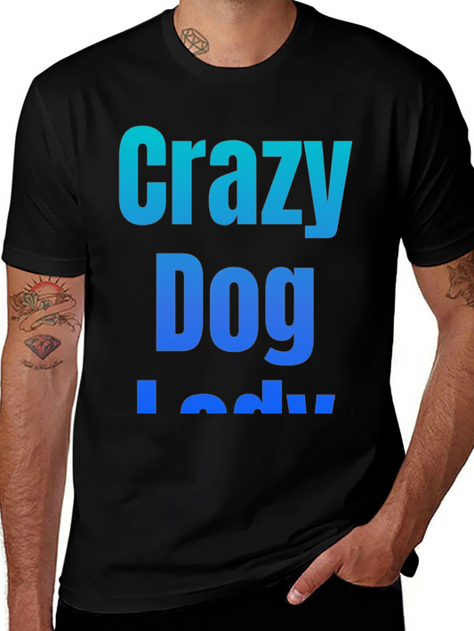 Crazy Dog Lady Black Graphic T-Shirt