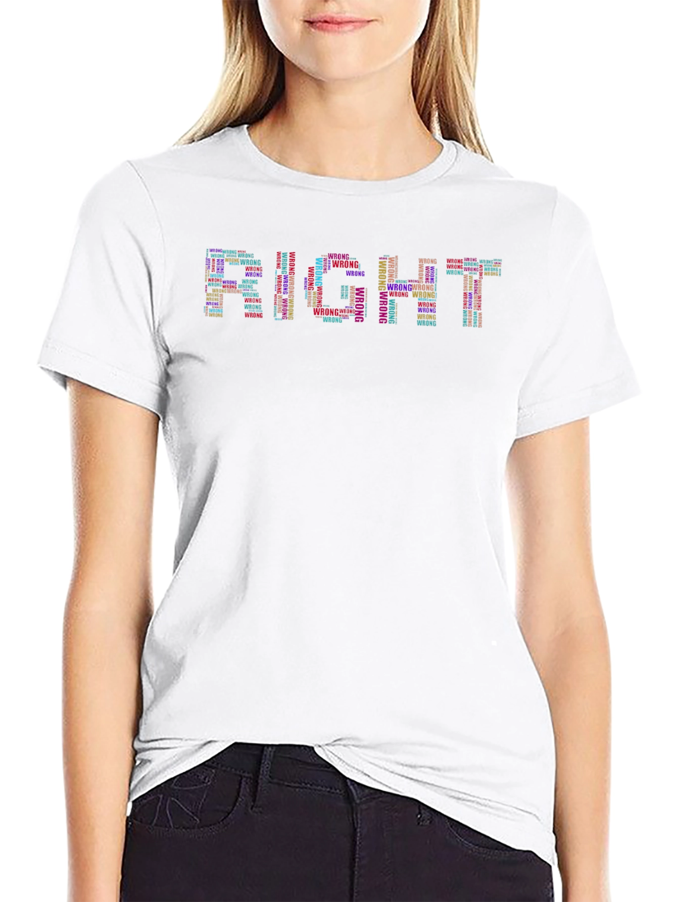 Right & Wrong Graphic Tee - Mens Crewneck T-Shirt