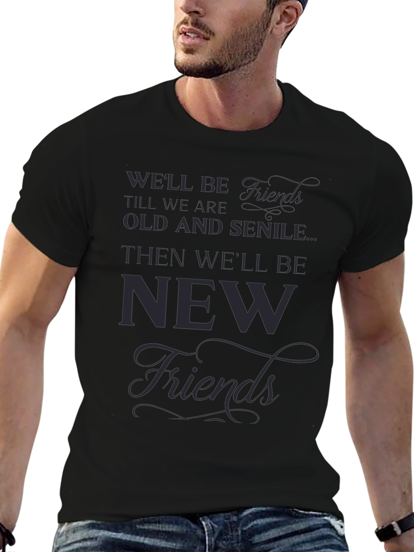 Well Be Friends Black Graphic Tee
