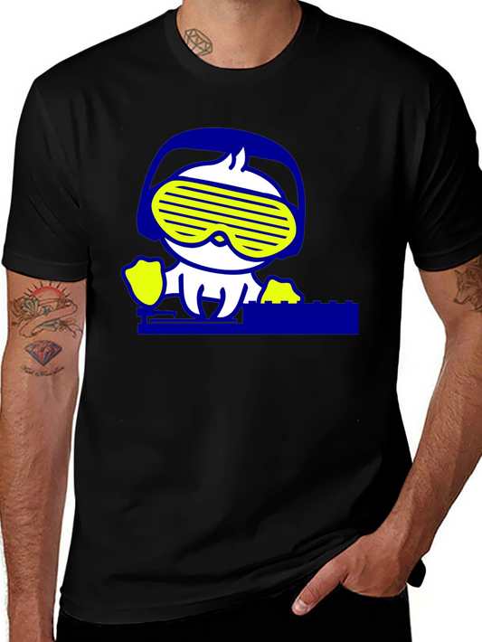 DJ Duck Graphic Tee - Cool Black Cotton T-Shirt