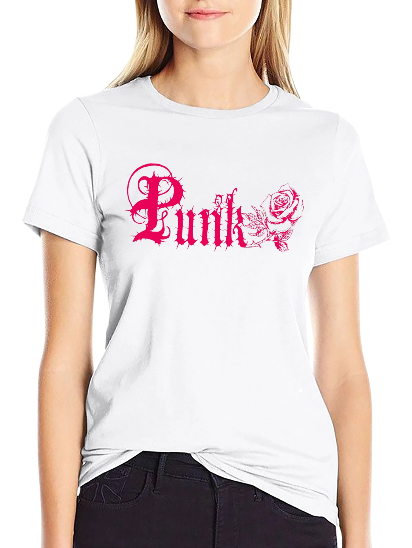 Punk Rose Graphic Tee - Black