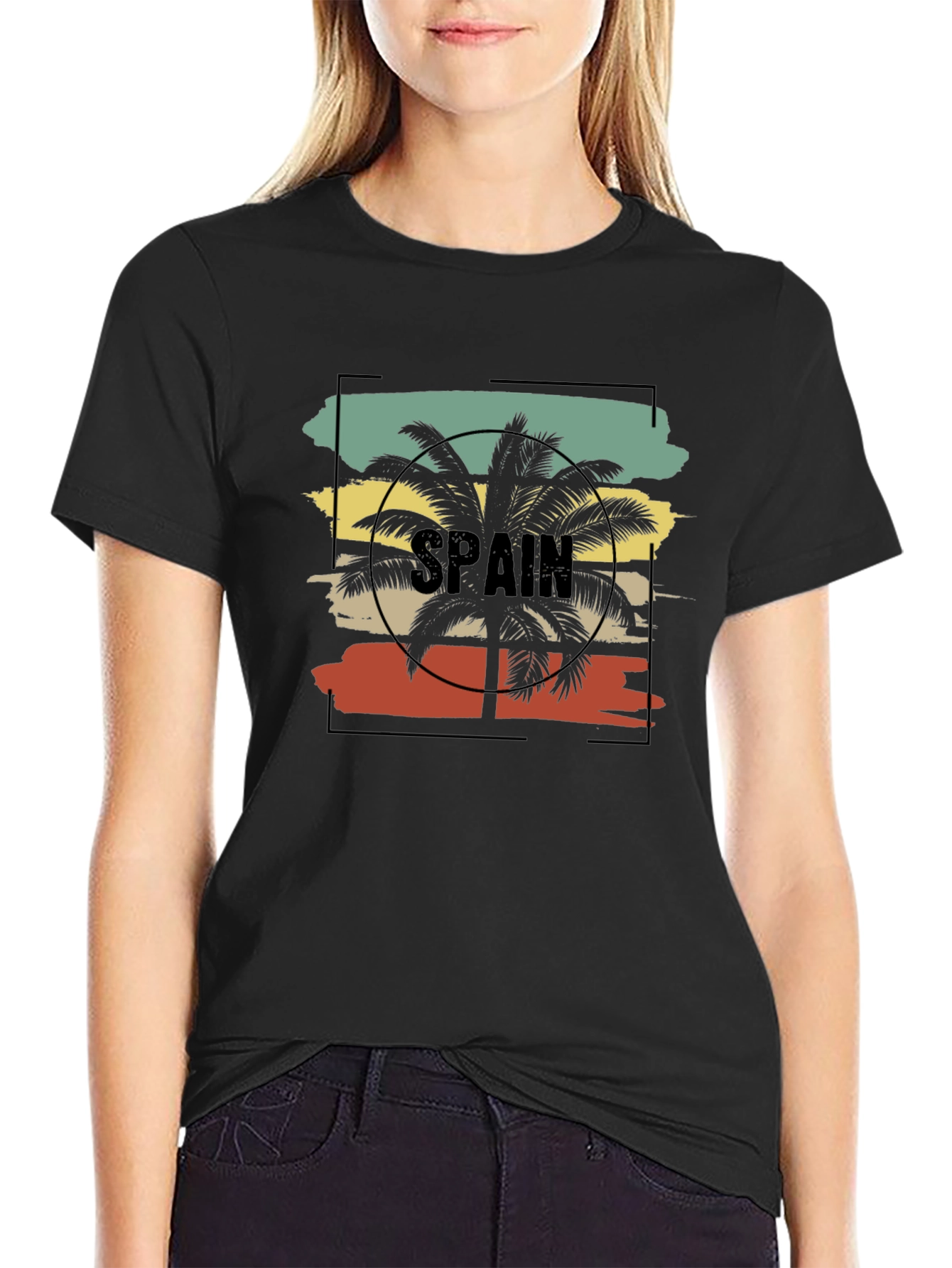 Spain Palm Tree Graphic Tee - Retro Style