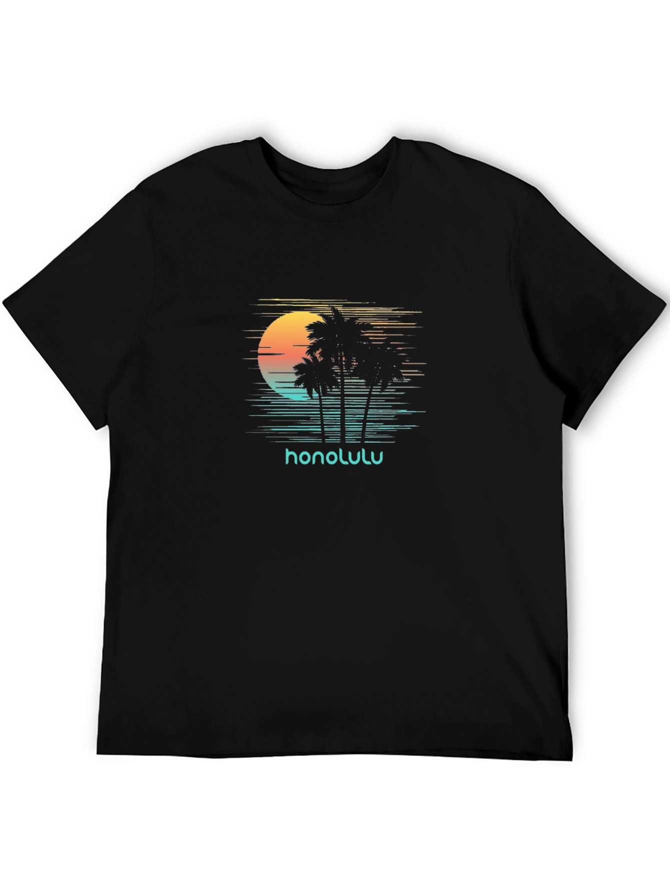 Honolulu Sunset Palm Tree Graphic Tee