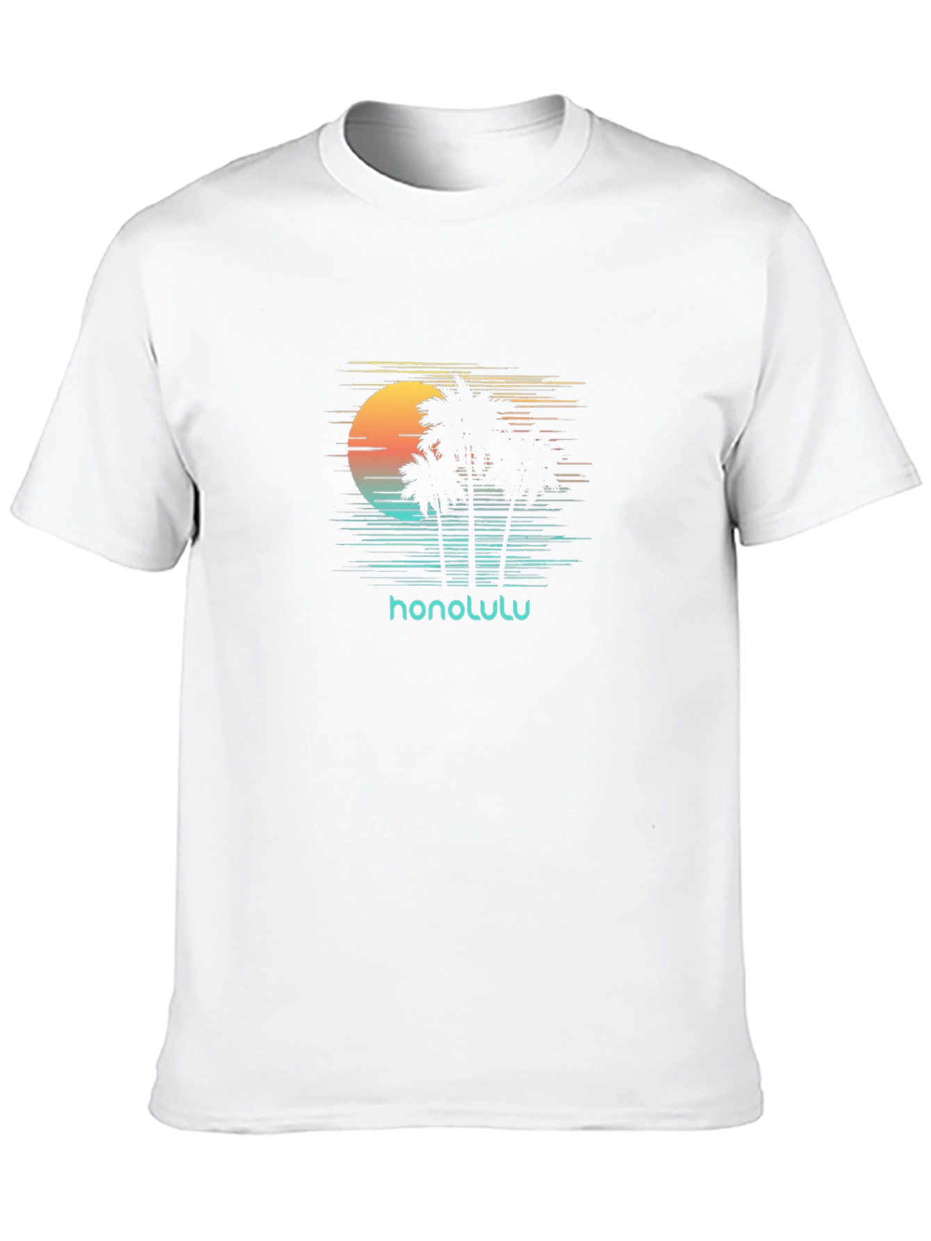 Honolulu Sunset Palm Tree Graphic Tee