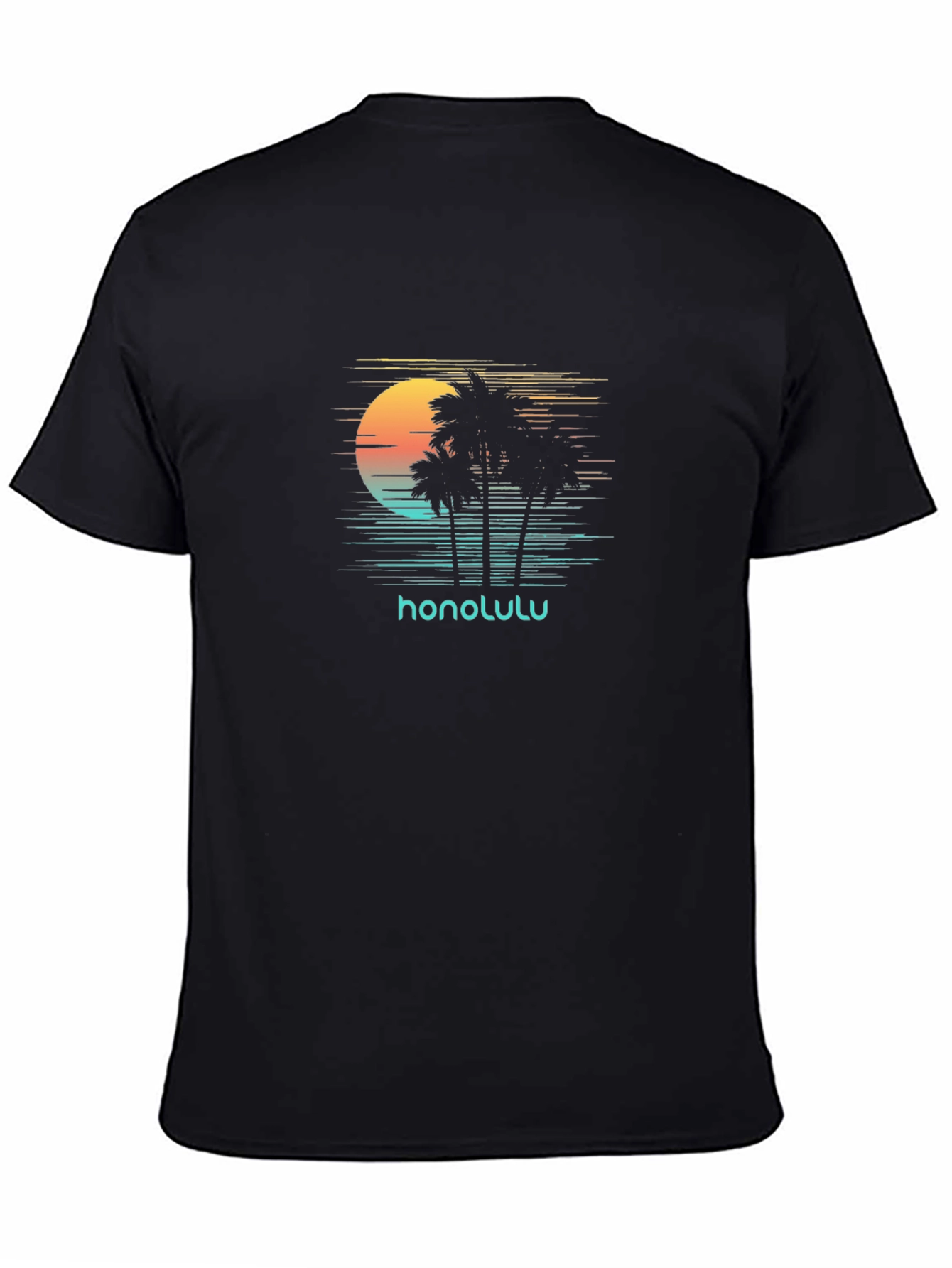 Honolulu Sunset Palm Tree Graphic Tee