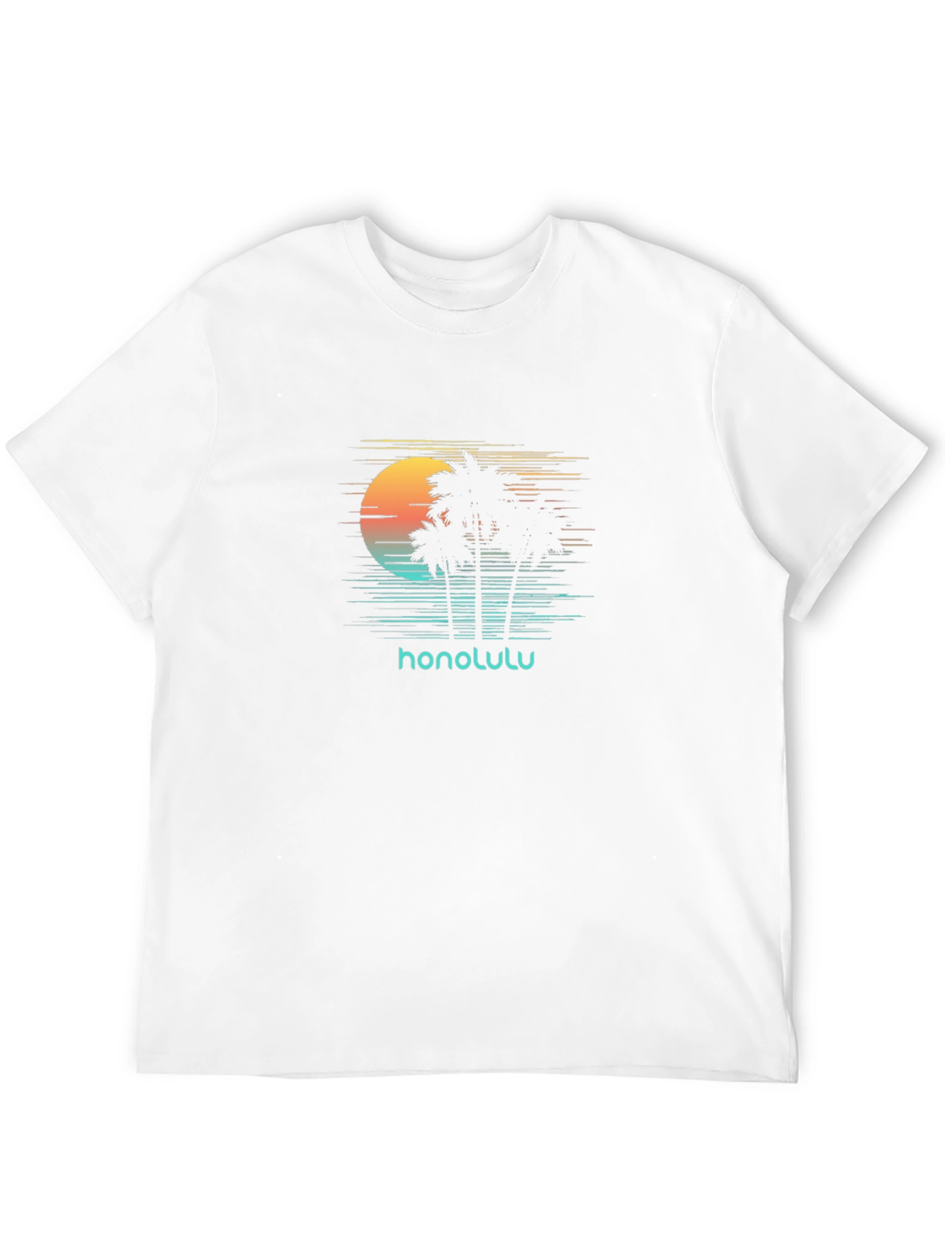Honolulu Sunset Palm Tree Graphic Tee