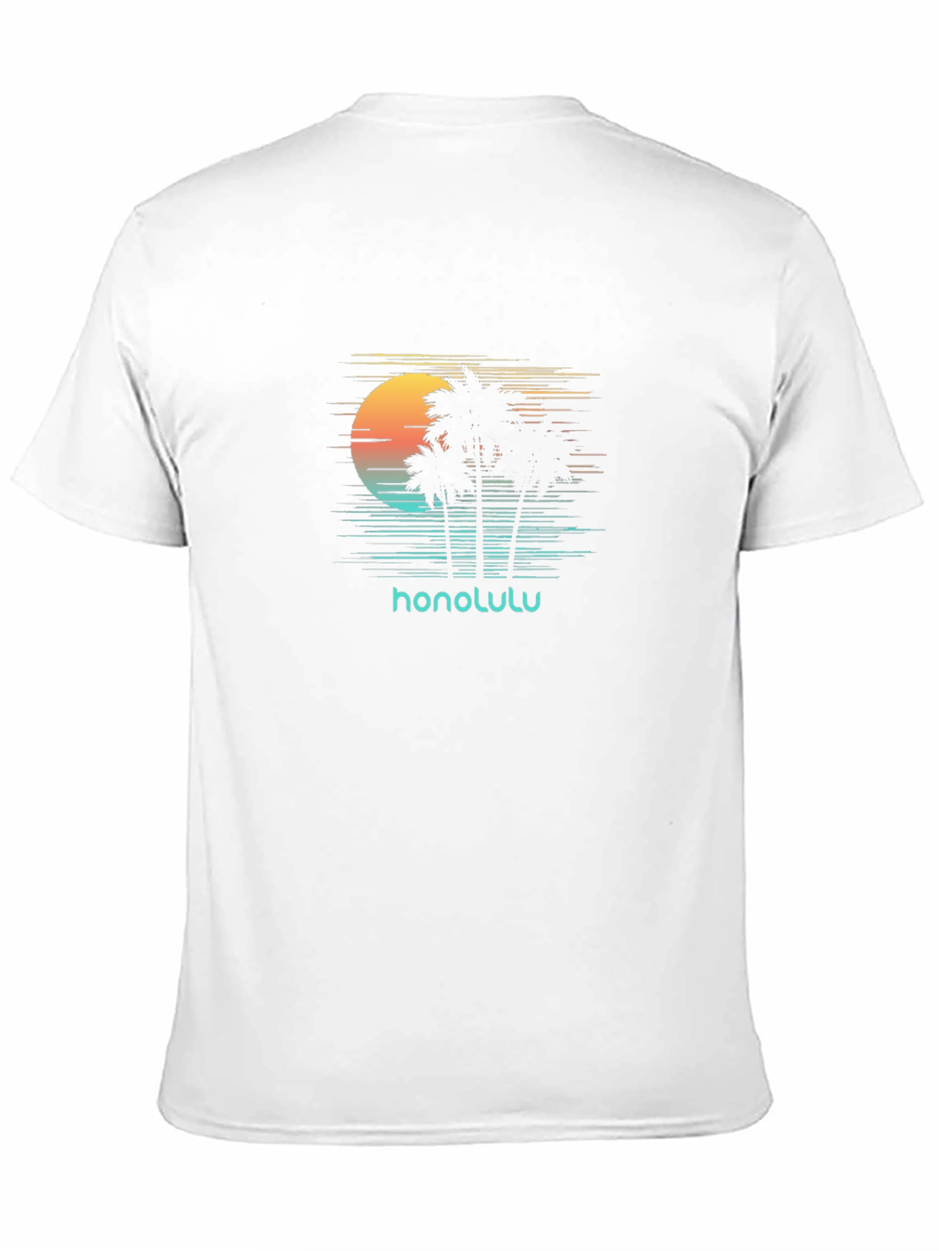 Honolulu Sunset Palm Tree Graphic Tee