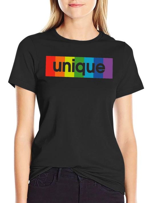 Unique Rainbow Graphic Black T-Shirt
