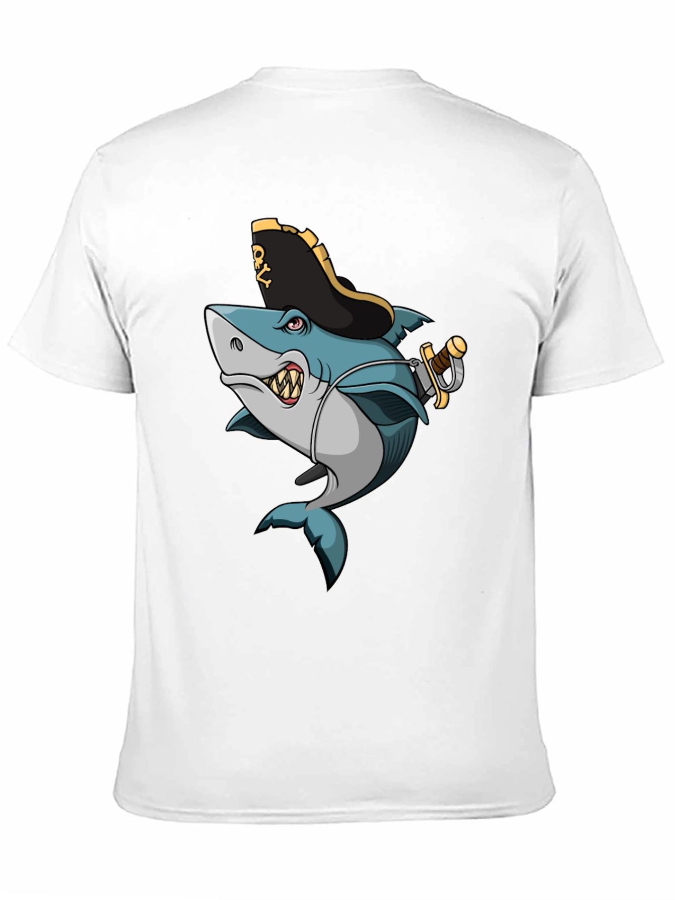 Pirate Shark Graphic T-Shirt - Cool Cartoon Design