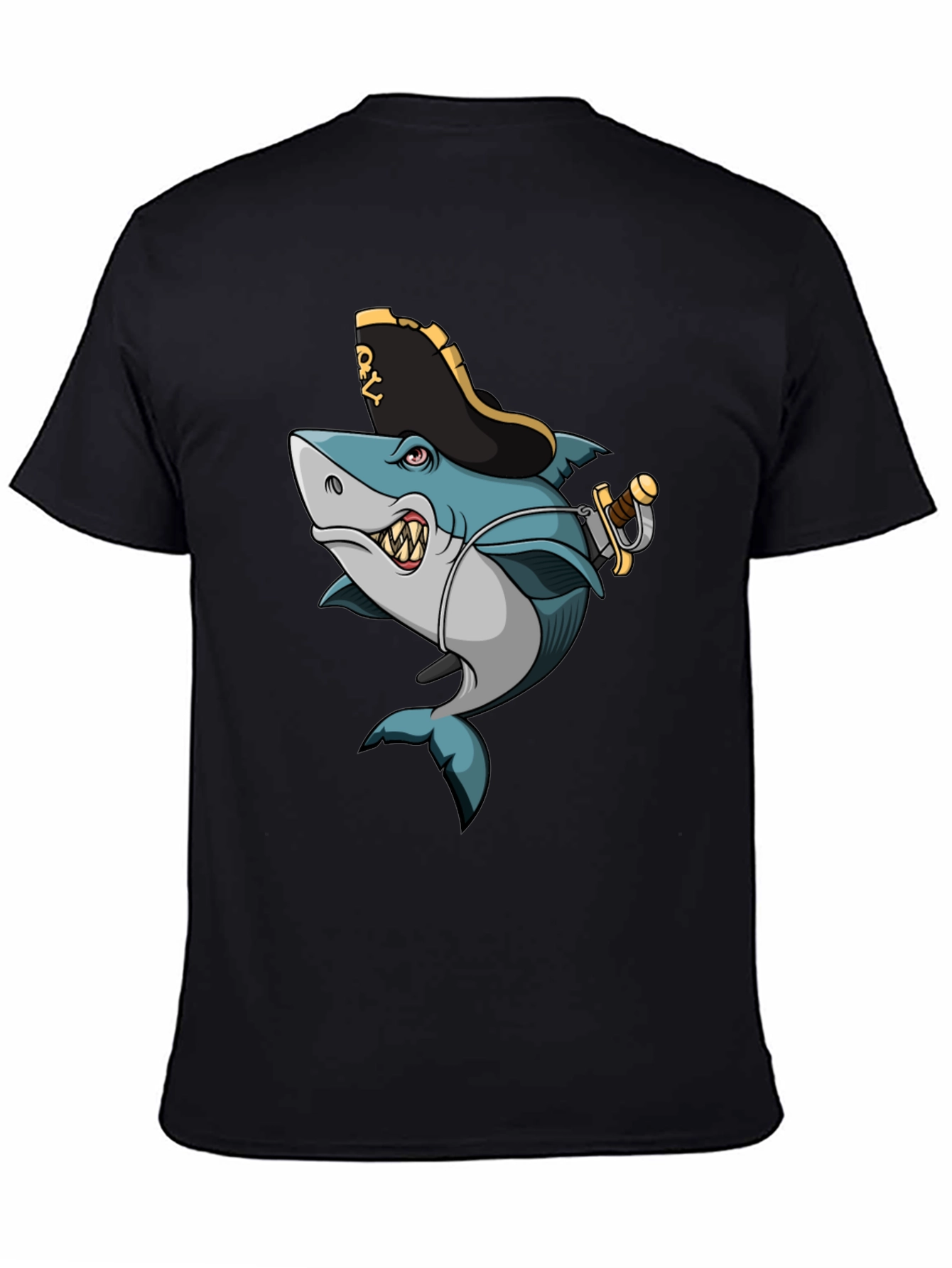 Pirate Shark Graphic T-Shirt - Cool Cartoon Design