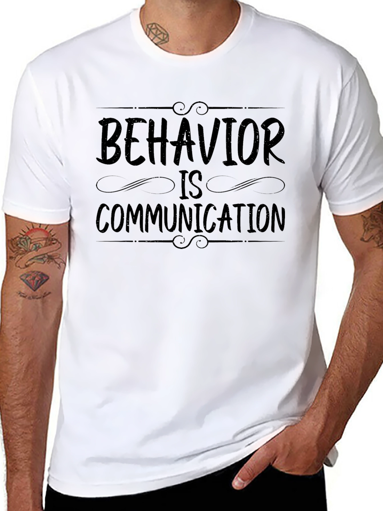 Behavior is Communication Black Graphic Tee