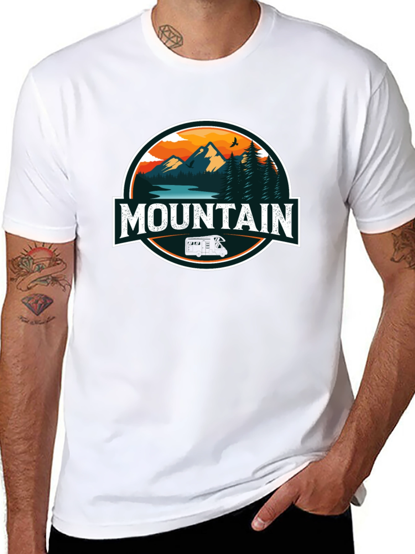 Mountain Graphic Black T-Shirt for Men