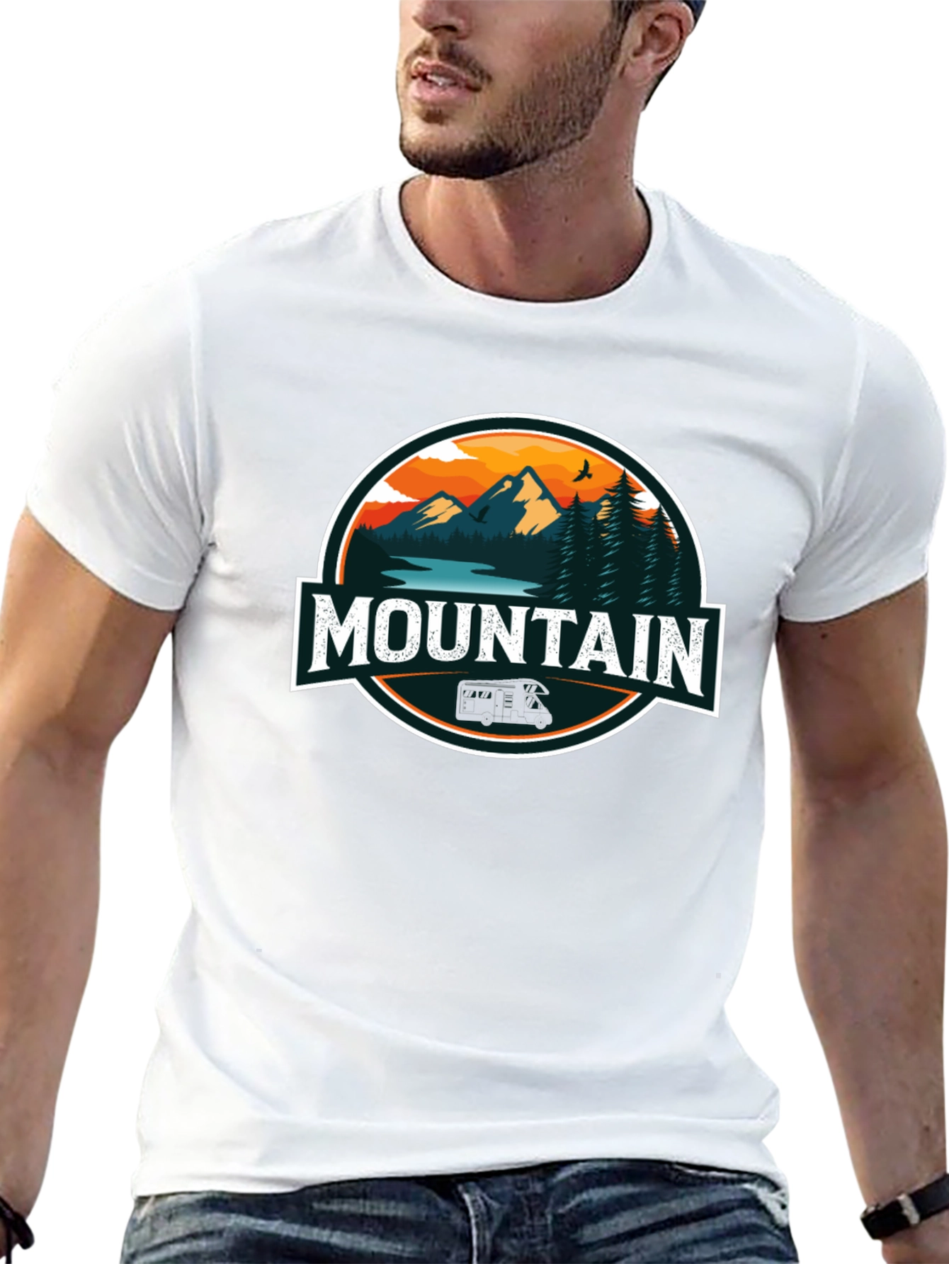 Mountain Graphic Black T-Shirt for Men