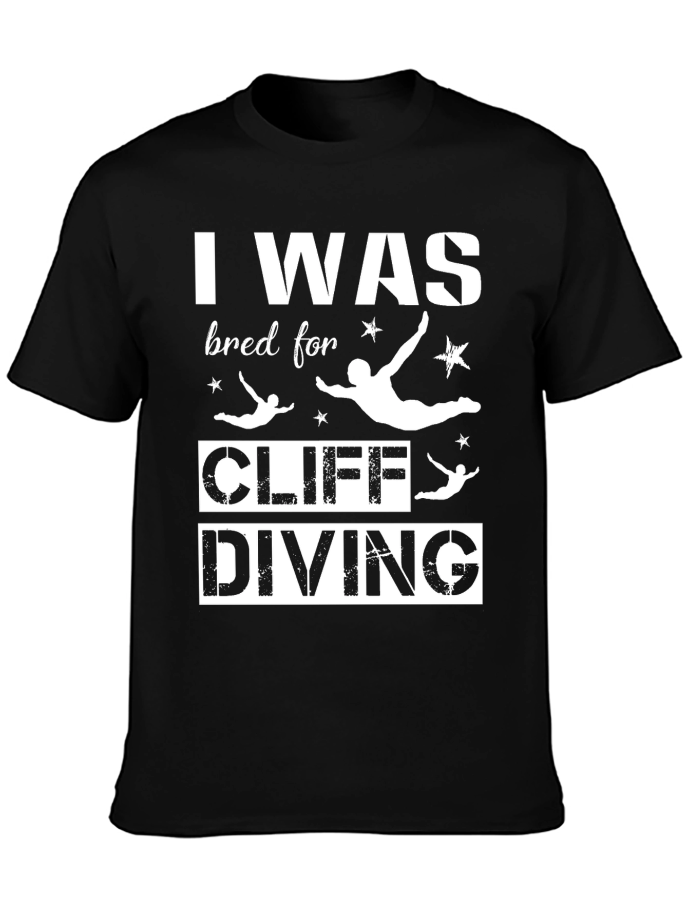 I Was Bred For Cliff Diving Black T-Shirt