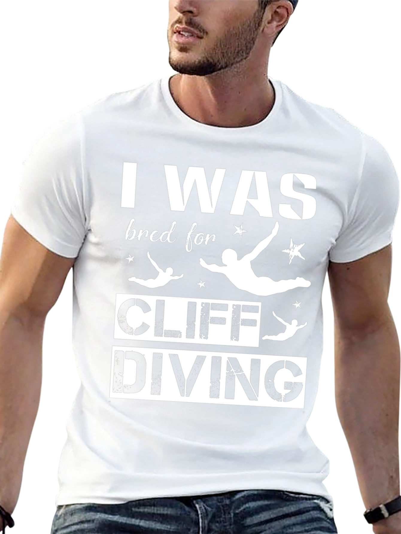 I Was Bred For Cliff Diving Black T-Shirt