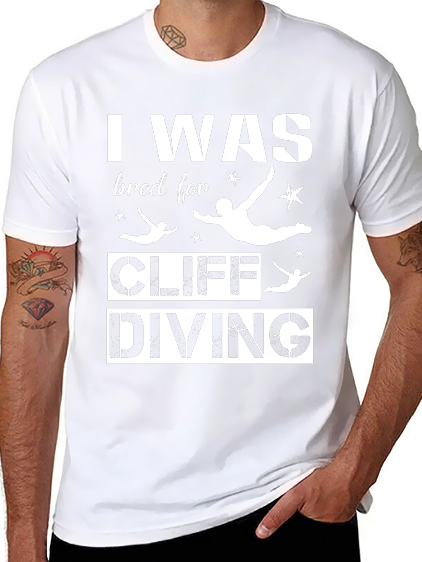 I Was Bred For Cliff Diving Black T-Shirt
