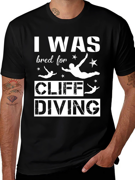 I Was Bred For Cliff Diving Black T-Shirt