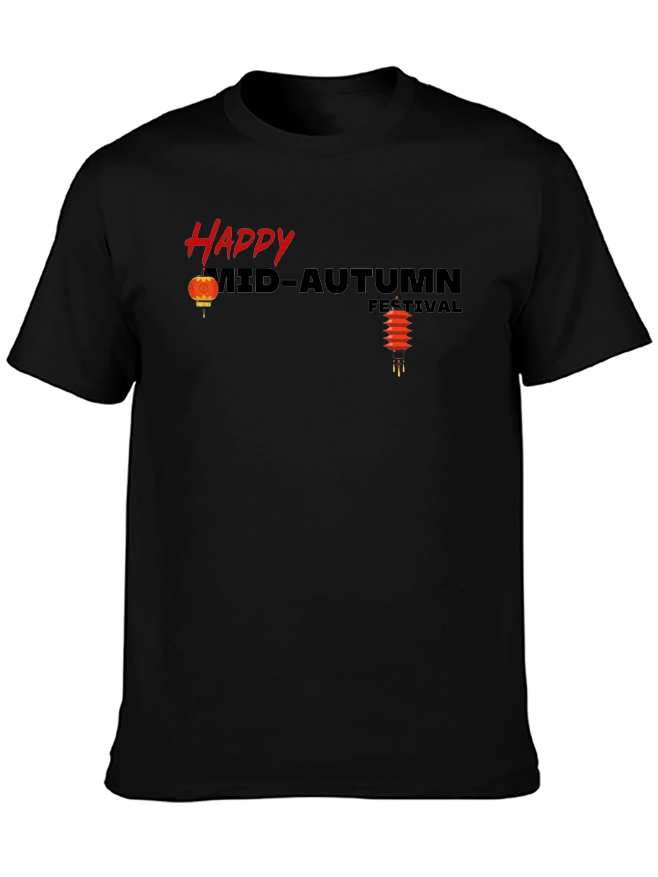 Happy Mid-Autumn Festival Black T-Shirt