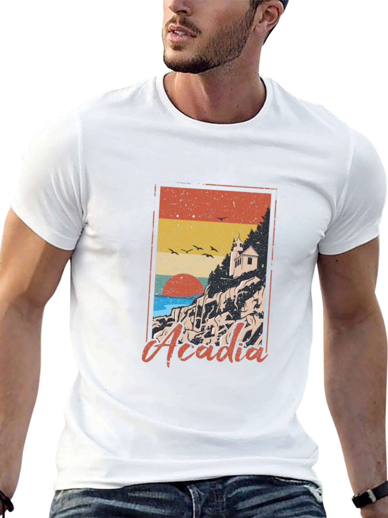 Acadia National Park Graphic T-Shirt - Retro Style Tee