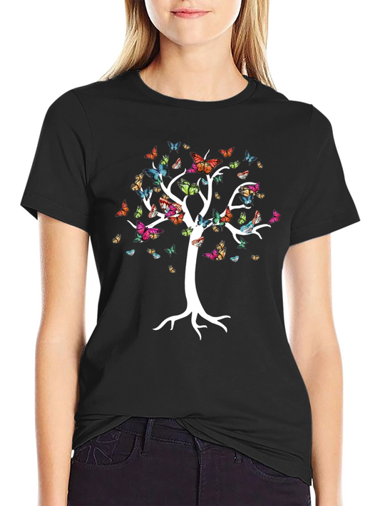 Butterfly Tree Graphic Tee - Black